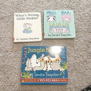 Sandra Boynton Book Lot Jungle Night What's Wrong Little Pookie Moo, Baa, La La‎